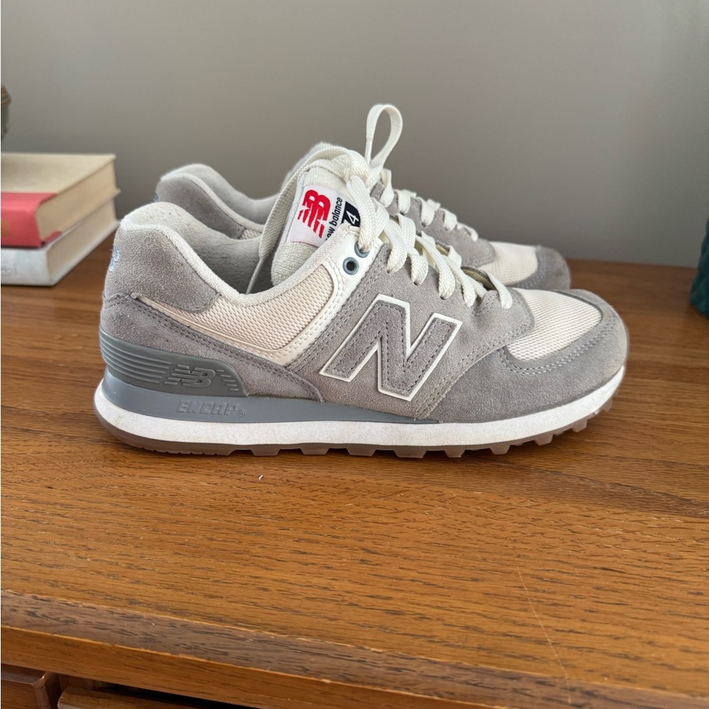 New Balance Gray and White Sneakers